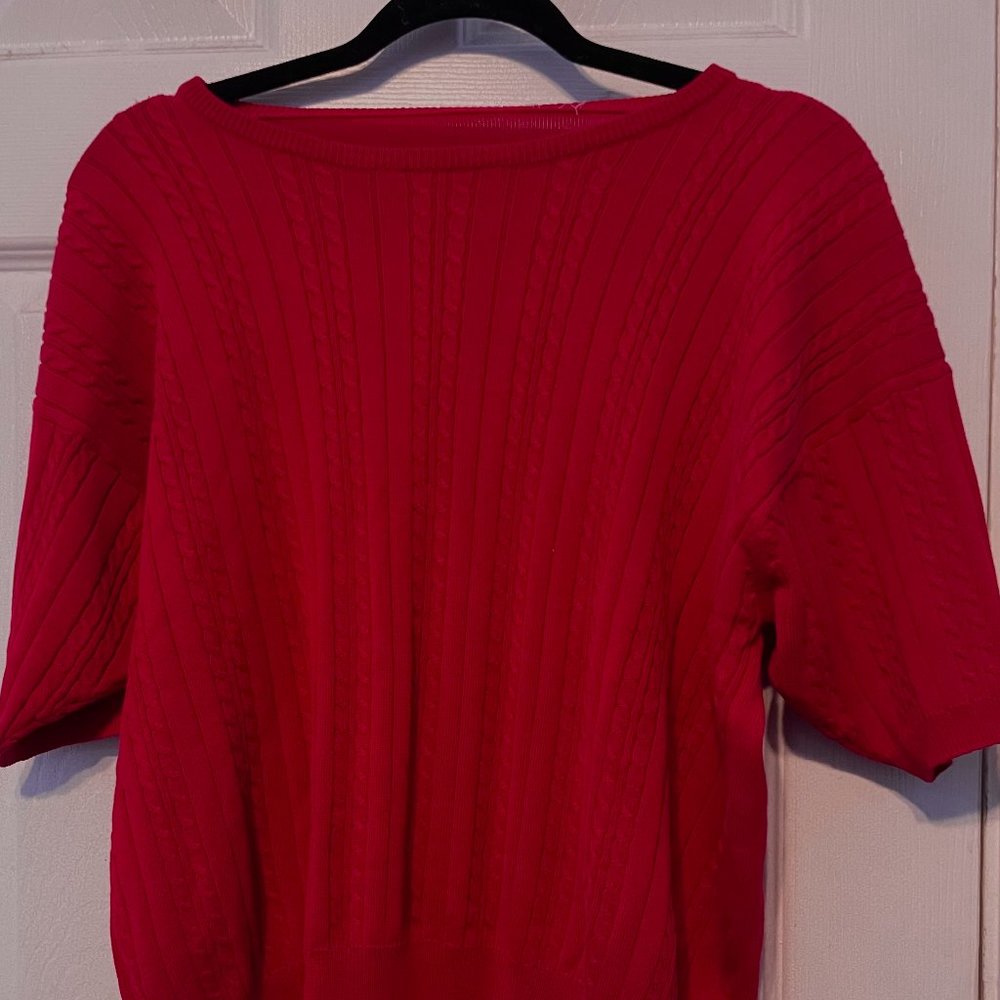 Crew Neck Short Sleeve Knit Sweater